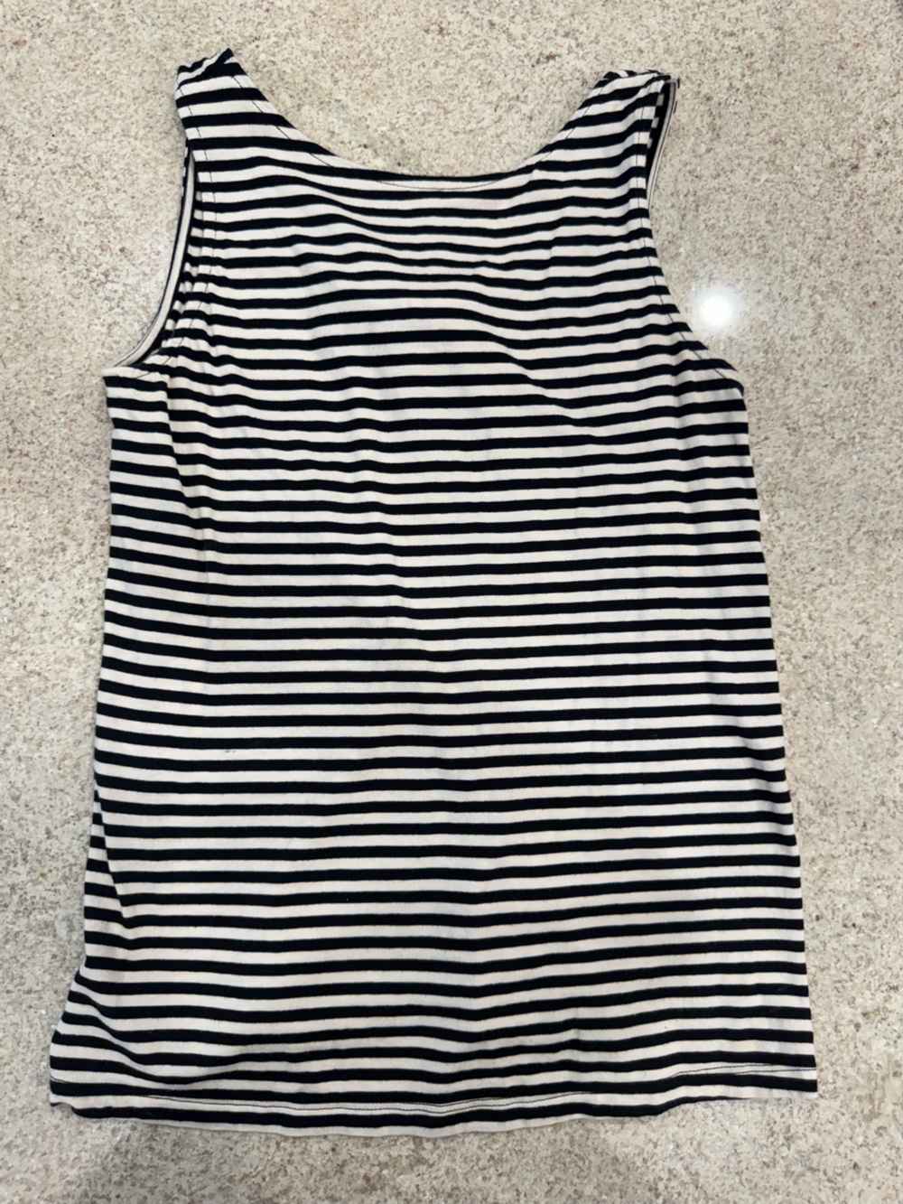 Black and White Striped Knit Top
